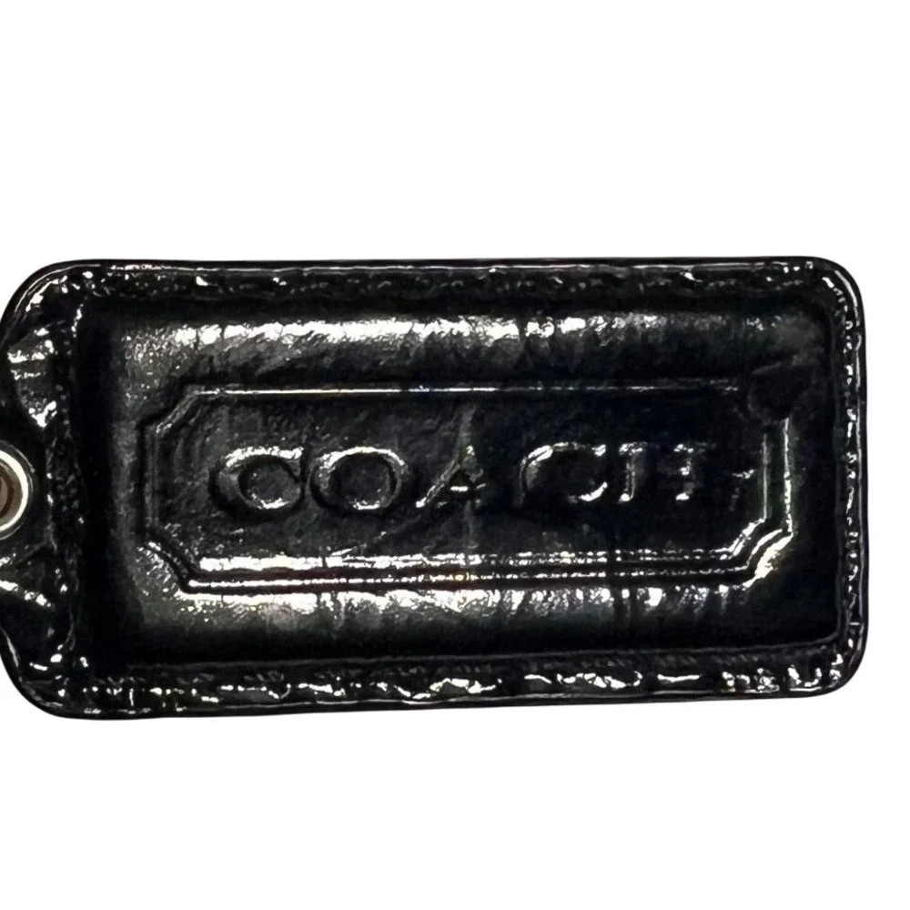 Coach Zoe Hobo Bag Womens Large Black Crinkled Patent Leather F15478